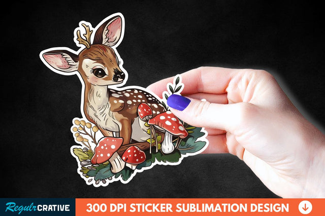 Woodland Animal Sticker Clipart Sublimation Regulrcrative 
