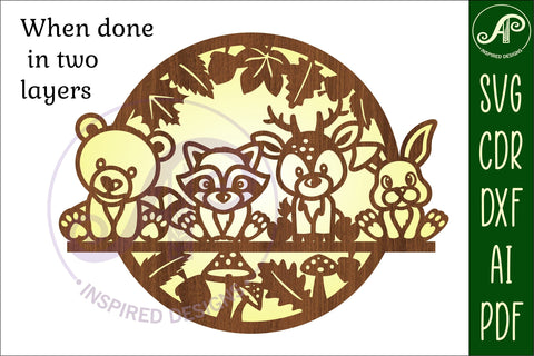 Woodland animal wall art sign, SVG file. vector file SVG APInspireddesigns 