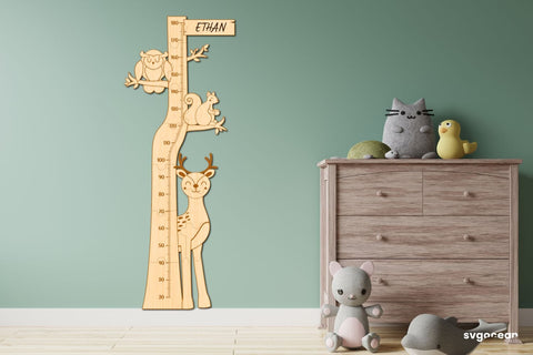 Woodland Animals Growth Chart Laser Cut SVG SvgOcean 