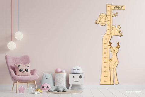 Woodland Animals Growth Chart Laser Cut SVG SvgOcean 