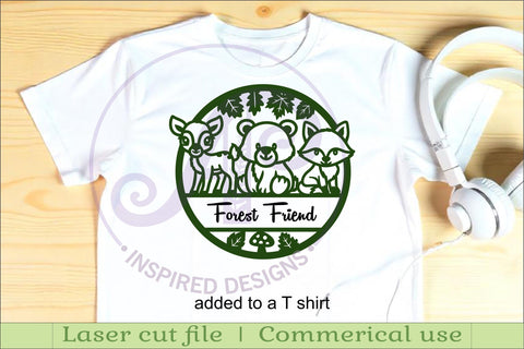 Woodland animals name sign design for laser cutting SVG APInspireddesigns 