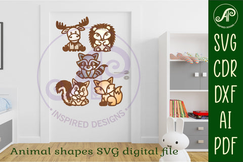 Woodland animals set 2 two layer laser cut outs SVG files SVG APInspireddesigns 