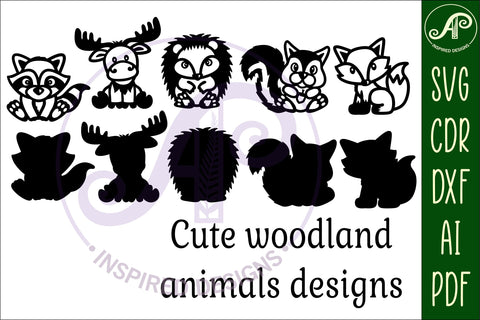 Woodland animals set 2 two layer laser cut outs SVG files SVG APInspireddesigns 