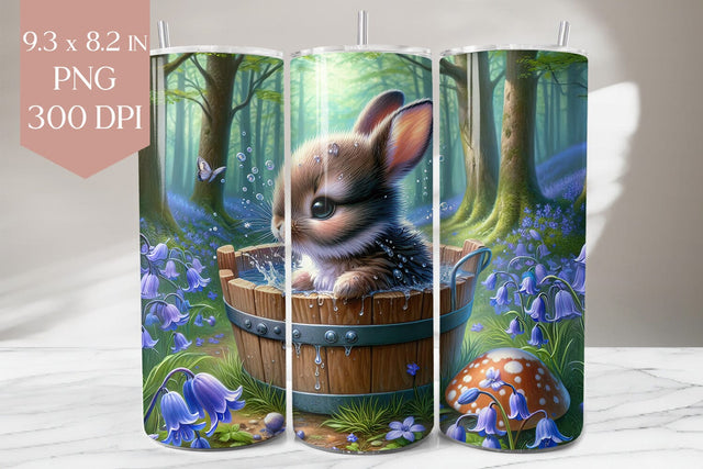 Woodland Bunny in Bucket PNG Sublimation BijouBay 
