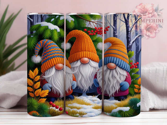 Woodland Christmas Gnome Tumbler, Woodland Winter, Gnome Tumbler, 20Oz Wrap Design, Winter Sublimation, Woodland Scene Art, Holiday Gnome Design Sublimation Li Zamperini 