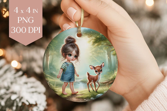 Woodland Christmas Ornament PNG Sublimation BijouBay 