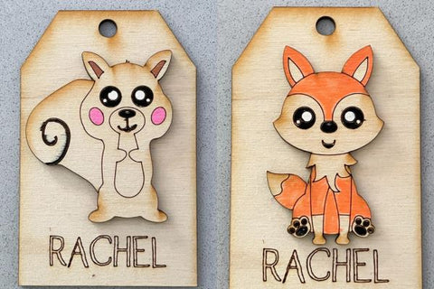 Woodland Creature Layered Tag Laser SVG File SVG Crafting With Brenna 