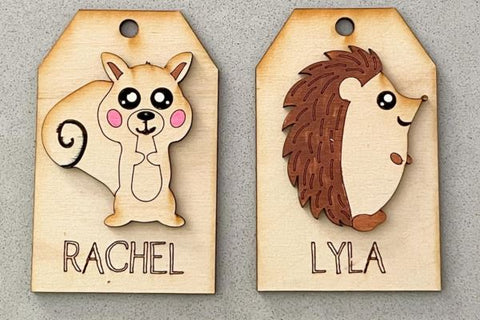 Woodland Creature Layered Tag Laser SVG File SVG Crafting With Brenna 