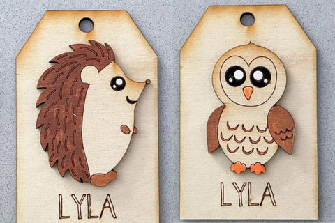 Woodland Creature Layered Tag Laser SVG File SVG Crafting With Brenna 