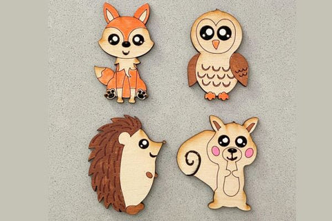 Woodland Creature Layered Tag Laser SVG File SVG Crafting With Brenna 