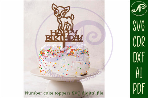 Woodland Deer number cake toppers, 13 tops SVG APInspireddesigns 
