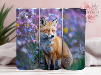 Woodland Floral Fox Tumbler, Spring Fox Tumbler, Cute Fox Wrap, Woodland Flower Wrap, Artistic Fox Wrap, Sublimation Design, Trendy Gift Idea Sublimation Li Zamperini 