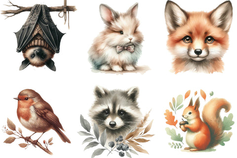 Woodland Forest Animals Clipart Bundle Sublimation SVGista 