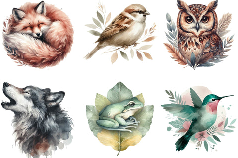 Woodland Forest Animals Clipart Bundle Sublimation SVGista 