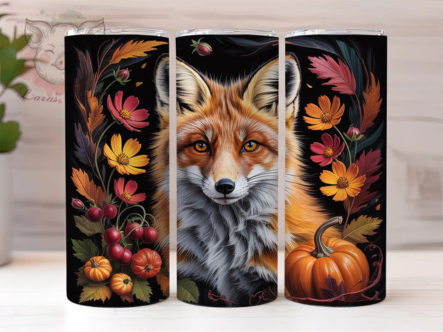 Woodland Fox Cozy Fall Tumbler Wrap, Fall Tumbler Png, 20oz Skinny Tumbler, Woodland Animal Tumbler, Sublimation Download, Autumn Tumbler Design, Cozy Forest Tumbler Sublimation Lara' s Designs 