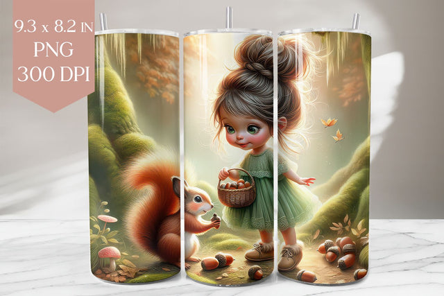 Woodland girl tumbler wrap Sublimation BijouBay 