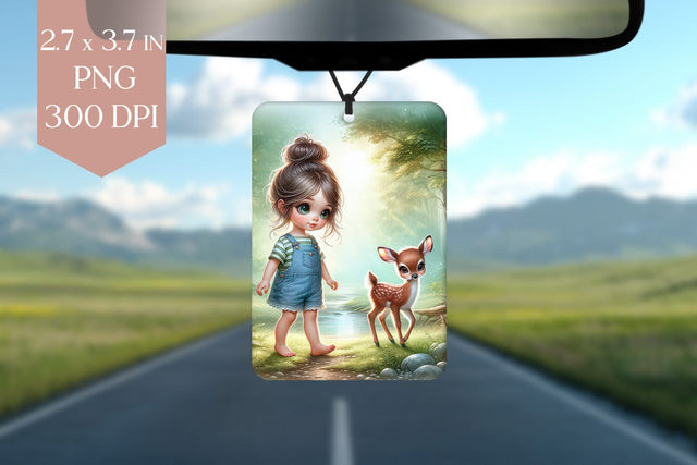 Woodland Girl with Baby Deer PNG Sublimation Sublimation BijouBay 
