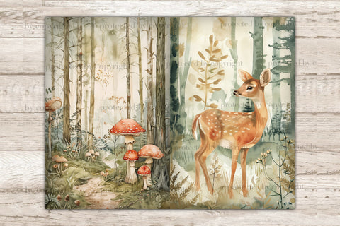 Woodland Junk Journal Page | Forest Animals Printable SVG GlamArtZhanna 