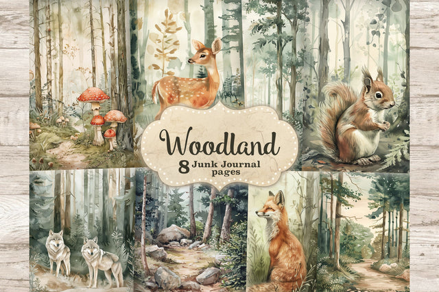 Woodland Junk Journal Page | Forest Animals Printable SVG GlamArtZhanna 