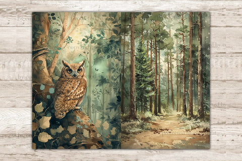 Woodland Junk Journal Page | Forest Animals Printable SVG GlamArtZhanna 