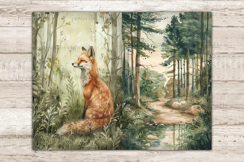 Woodland Junk Journal Page | Forest Animals Printable SVG GlamArtZhanna 