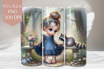 Woodland Raccoon Tumbler Wrap Sublimation Sublimation BijouBay 