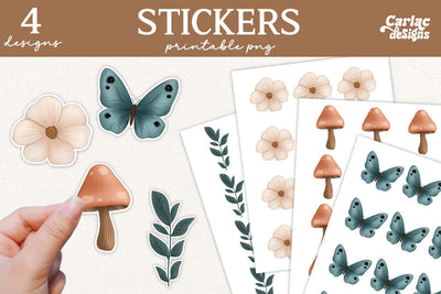 Woodlands Printable Stickers Sublimation Carla C Designs 