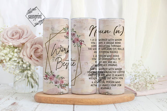 Work Bestie Tumbler png, Work Bestie Definition Tumbler, Work Bestie 20oz Skinny Tumbler Sublimation Sublimation sassyprint 
