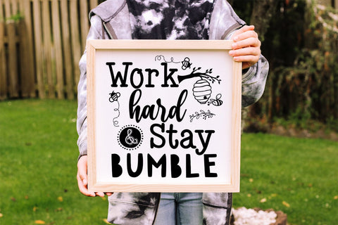 Work Hard SVG I Bee Motivational SVG I Bee Tshirt SVG SVG Happy Printables Club 