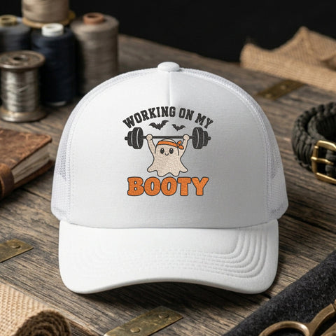 Working On My Booty Ghost Embroidery Design – Funny Halloween Gym Workout Machine Embroidery File Embroidery/Applique DESIGNS PatternFeed8 