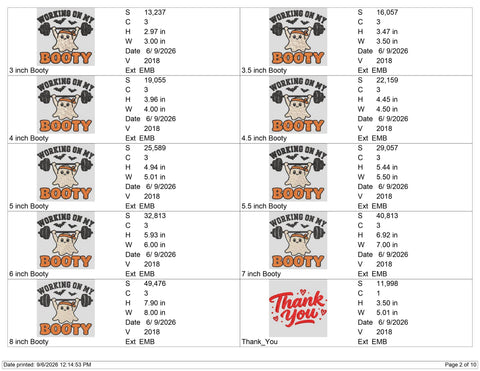 Working On My Booty Ghost Embroidery Design – Funny Halloween Gym Workout Machine Embroidery File Embroidery/Applique DESIGNS PatternFeed8 