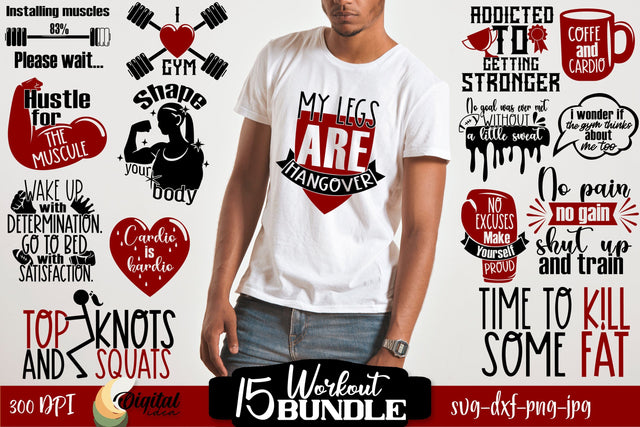 Workout Bundle. Motivational Quote SVG. Sports SVG SVG Evgenyia Guschina 
