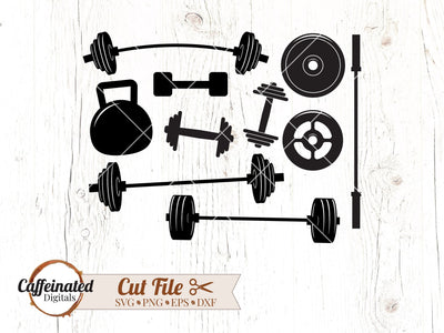 Workout Equipment svg, Fitness svg SVG Caffeinated SVGs 