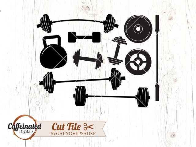Workout Equipment svg, Fitness svg SVG Caffeinated SVGs 