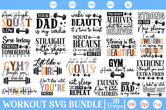 Workout SVG Bundle, Fitness SVG Bundle, Gym SVG Bundle, SVGs,Quotes and Sayings,Food & Drink,On Sale, Print & Cut SVG DesignPlante 503 