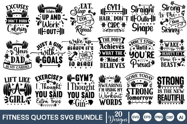 Workout SVG Bundle, Fitness SVG Bundle, Gym SVG Bundle, SVGs,Quotes and Sayings,Food & Drink,On Sale, Print & Cut SVG DesignPlante 503 