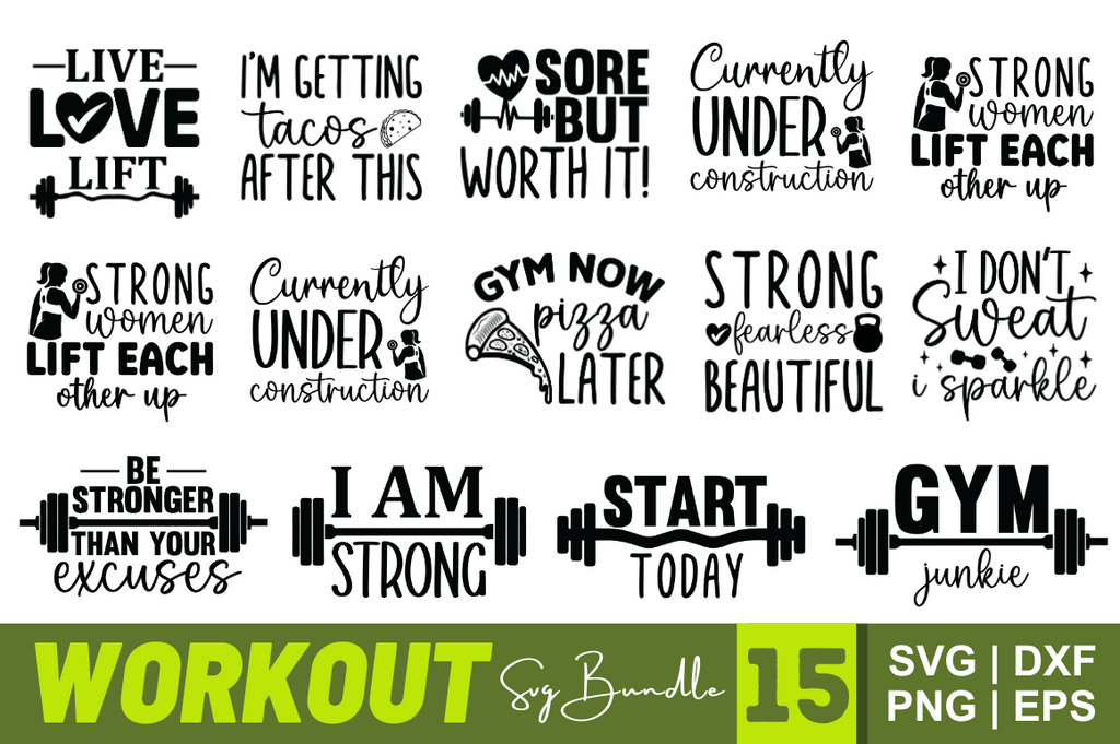 Workout SVG Bundle - So Fontsy