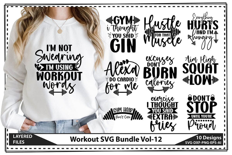 Workout SVG Bundle Vol-12 SVG shah alam 