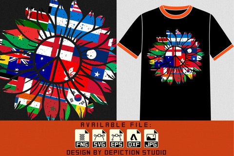 World Peace United Countries World Peace T-Shirt, International Day of Peace Shirt, World Peace Sunflower Shirt Print Template Sketch DESIGN Depiction Studio 