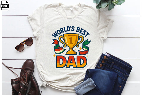 World's Best Dad Father's Day PNG Printable File Sublimation Creativedesigntee 