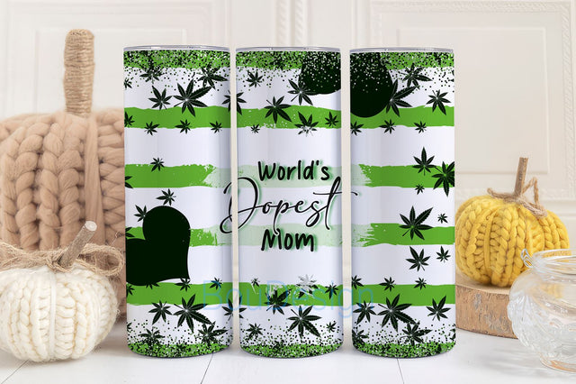 Worlds Dopest Mom 20oz Skinny Tumbler Sublimation Design Templates, Mom Funny Weed Marijuana Tumbler Straight PNG Digital Download Sublimation BouDesign 