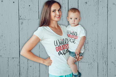 World's Greatest Mom-World's Greatest Kid SVG File SVG CraftLabSVG 
