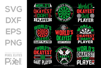 Worlds Okayest Dart Player SVG Dartboard Bundle Darts Game Darts Quote Design PET 00605 SVG ETC Craft 