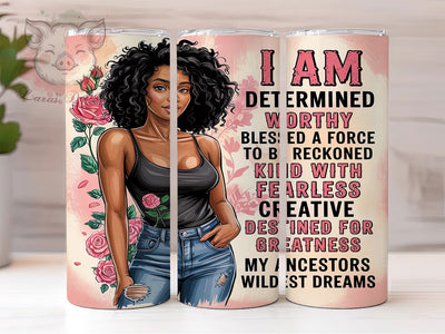 Worthy Black Woman Quote Tumbler, Black Woman Empowerment, 20oz Sublimation Wrap, Self Love Drinkware, Inspirational Quote Tumbler, Afrocentric Design Cup, Confidence Tumbler Wrap Sublimation Lara' s Designs 