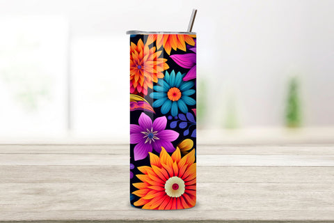 Wraparound Fiesta Flowers Tumbler Wrap, Seamless PNG Wrap, Floral Fiesta Tumbler Wrap, Seamless PNG Design Sublimation FloridPrintables 