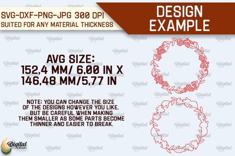Wreath Mirror Frame Laser Cut. Floral Frame SVG SVG Evgenyia Guschina 