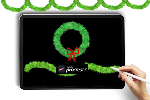 Wreath Procreate Brush | Christmas Wreath Sublimation Cute files 