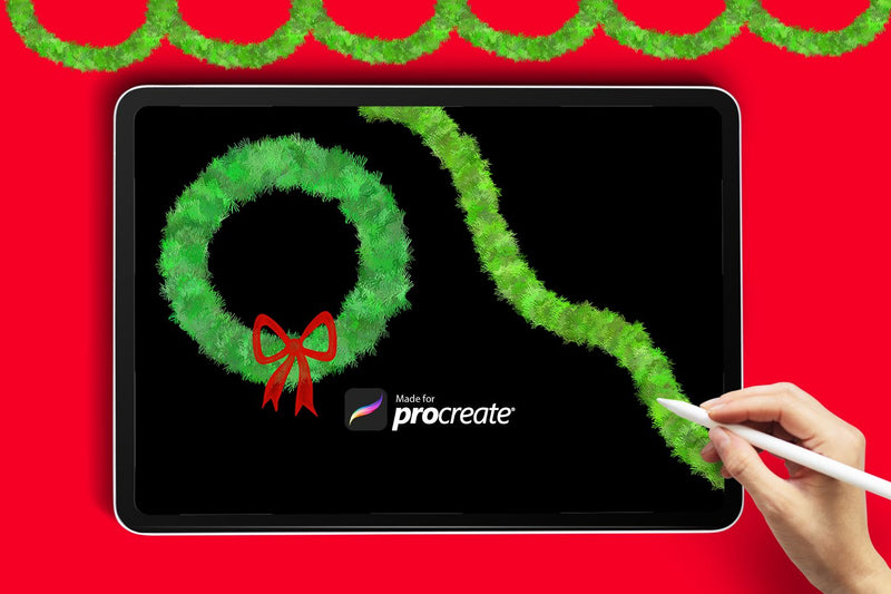 Wreath Procreate Brush | Christmas Wreath Sublimation Cute files 