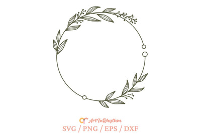 Wreath Svg, Circle Frame Svg, Wedding Frame Svg, Circle Monogram Svg SVG Artinrhythm shop 
