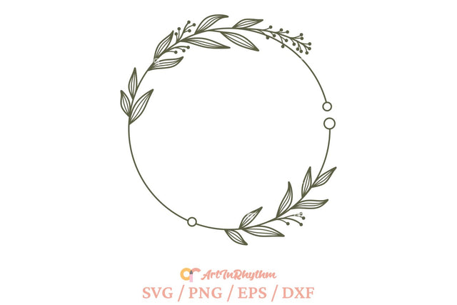 Wreath Svg, Circle Frame Svg, Wedding Frame Svg, Circle Monogram Svg SVG Artinrhythm shop 